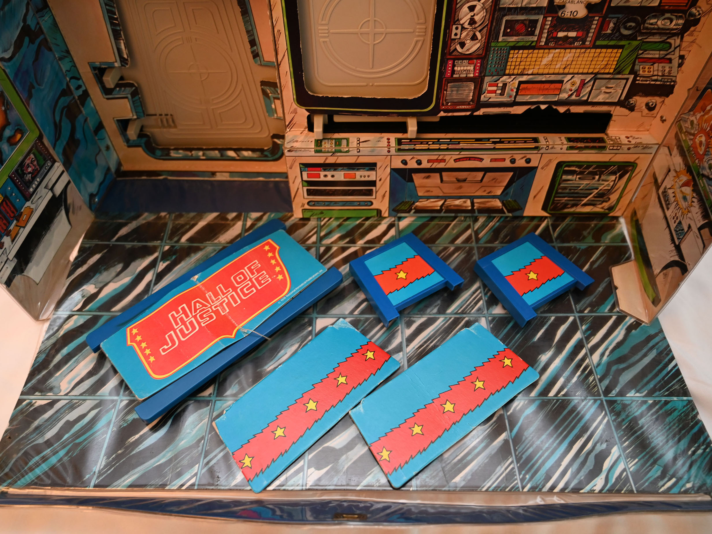 Mego Hall of Justice - Table Disassembled